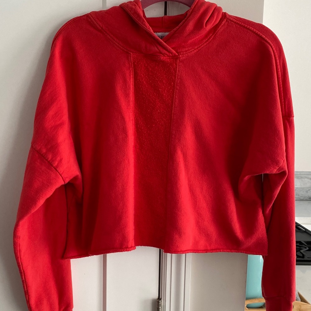 Red Cropped Hoodie
